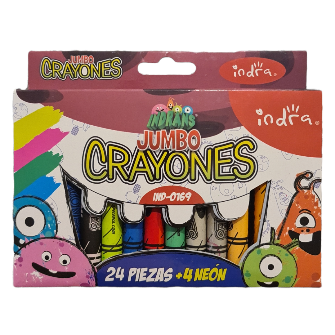 Crayones jumbo 24 piezas + 4 neon