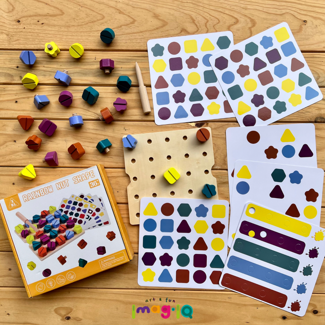 Juego de Ensarte Lógico Torni Color - Rainbow Nut Shape