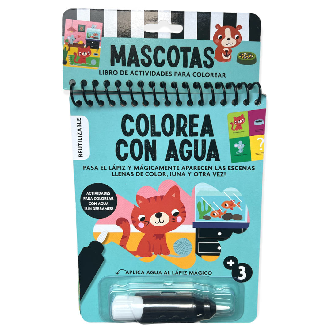 Colorea con agua MASCOTAS